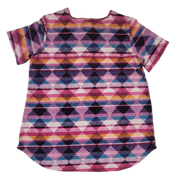 Hemish USA Top Geometric Pattern Short Sleeve Shirt Womens Size L New - Picture 2 of 4